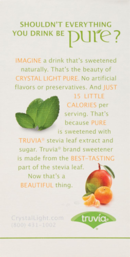 Crystal Light On-The-Go Pure Tangerine Mango Powdered Drink Mix Perspective: back