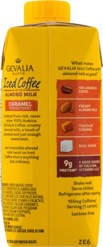 Gevalia Kaffe Caramel Iced Coffee with Almond Milk Beverage Perspective: back