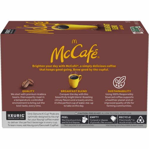 McCafé® Breakfast Blend Light Roast K-Cup Coffee Pods Perspective: back