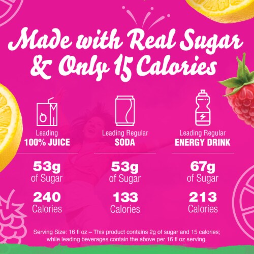 Crystal Light Pure Raspberry Lemonade Drink Mix Packets Perspective: back