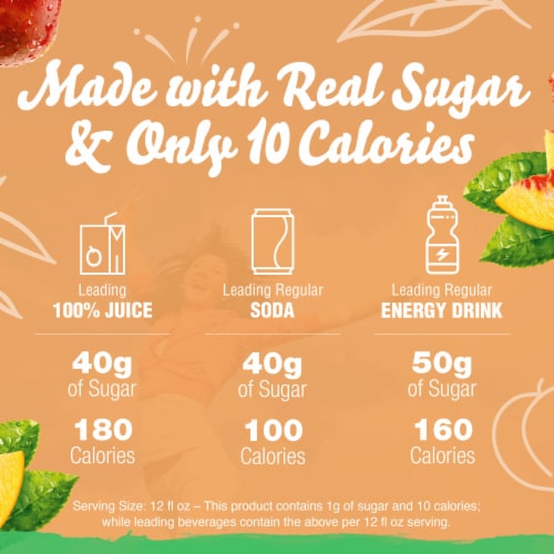 Crystal Light Pure Peach Iced Tea Naturally Flavored Powdered Drink Mix Perspective: back