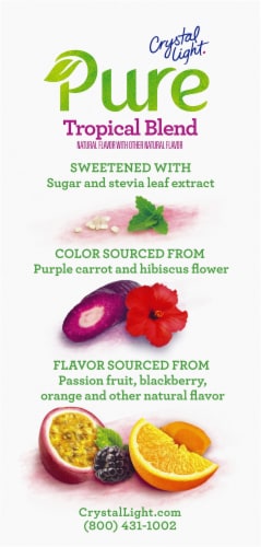 Crystal Light Pure Tropical Blend Drink Mix Perspective: back