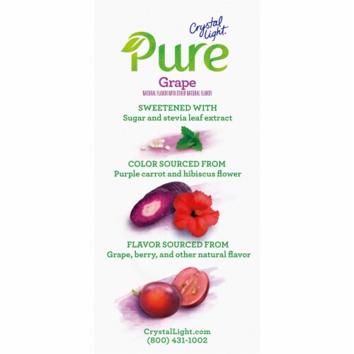 Crystal Light Pure Grape Naturally Flavored Powdered Drink Mix with No Artificial Sweeteners Perspective: back