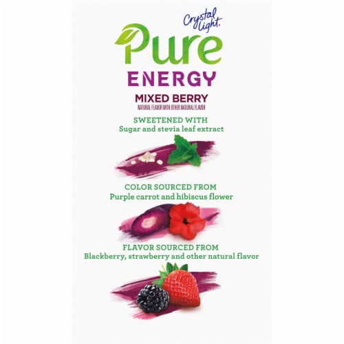 Crystal Light Pure Energy Mixed Berry Powdered Drink Mix Perspective: back