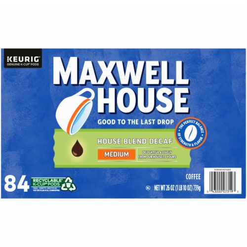 Maxwell House Decaf House Blend Medium Roast Coffee K-Cup Pods Perspective: back