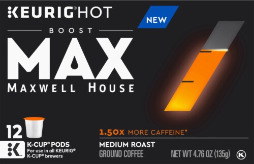 Maxwell House Max Boost Medium Roast Coffee K-Cup Pods Perspective: back