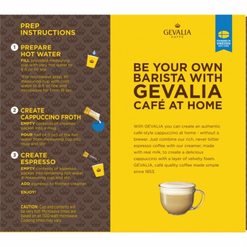 Gevalia Cafe At Home Cappuccino Specialty Coffee Beverage Blend Perspective: back