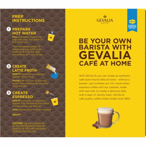 Gevalia Cafe At Home Mocha Latte Specialty Coffee Beverage Blend Perspective: back