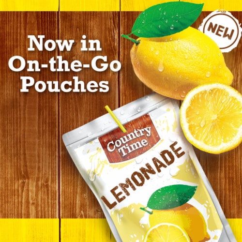 Country Time Lemonade Ready to Drink Flavored Drink Pouches Perspective: back