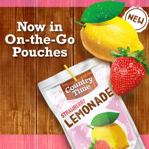 Country Time Strawberry Lemonade Flavored Drink Pouches Perspective: back