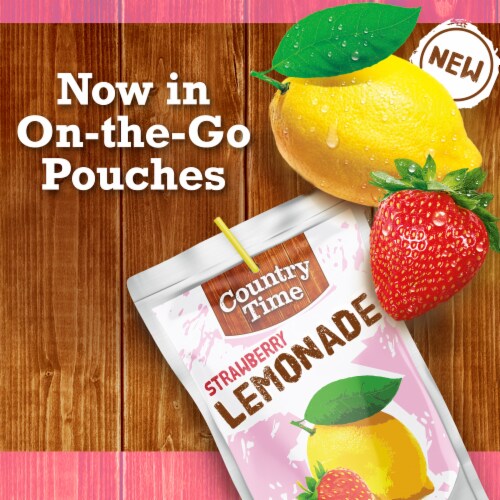 Country Time Strawberry Lemonade Flavored Drink Pouches Perspective: back