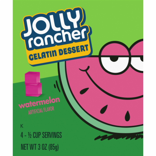 Jolly Rancher Watermelon Gelatin Dessert Mix, Box Perspective: back