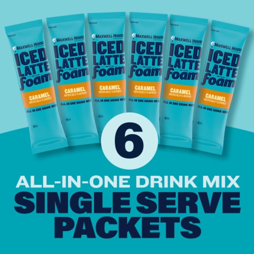 Maxwell House Caramel Latte Single Serve Instant Coffee Beverage Mix Perspective: back