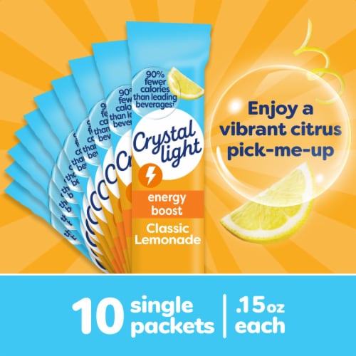 Crystal Light Lemonade Energy Boost Drink Mix Perspective: back