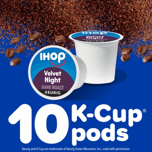 IHOP Velvet Night Dark Roast Keurig K-Cup® Coffee Pods, Box Perspective: back