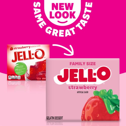 Jell-O Strawberry Gelatin Dessert Mix Perspective: back