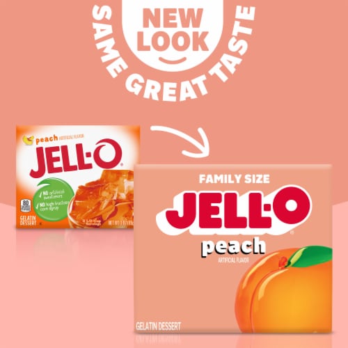 Jell-O Peach Gelatin Dessert Mix Perspective: back