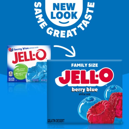 Jell-O Berry Blue Gelatin Dessert Mix Perspective: back