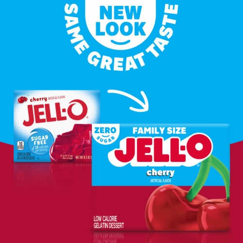 Jell-O Cherry Sugar Free Gelatin Dessert Mix Perspective: back