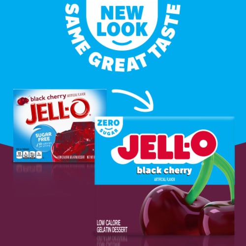 Jell-O Black Cherry Sugar Free Gelatin Dessert Mix Perspective: back