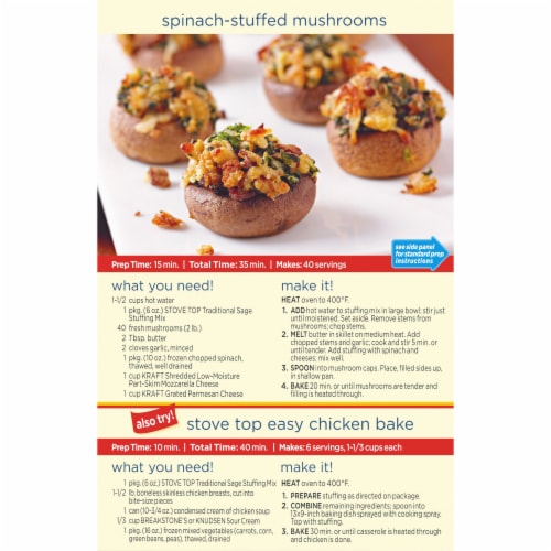 Stove Top Traditional Sage Stuffing Mix Dressing Perspective: back
