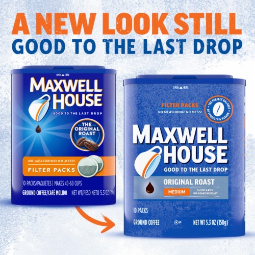 Maxwell House The Original Roast Ground Coffee Filter Packets, Container Perspective: back