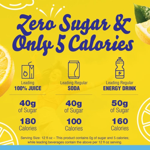 Crystal Light Lemonade Sugar Free Caffeine Free Powder Drink Mix Pitcher Packets Perspective: back