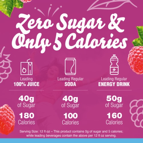 Crystal Light Raspberry Iced Tea Sugar Free Powder Drink Mix Pitcher Packets Perspective: back