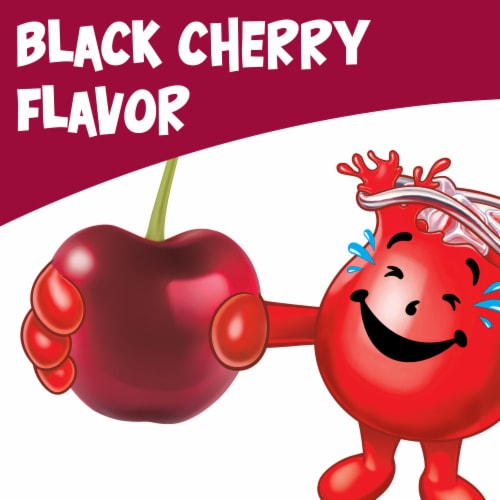 Kool Aid Unsweetened Black Cherry Red Powdered Soft Drink Mix Packet Perspective: back