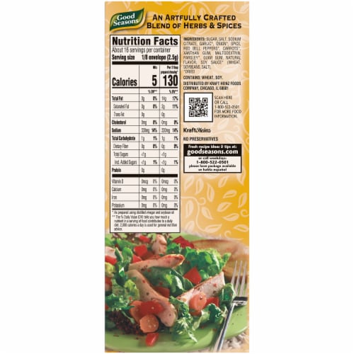 Good Seasons Italian Salad Dressing & Recipe Mix Packets with Cruet 2 Count Perspective: back