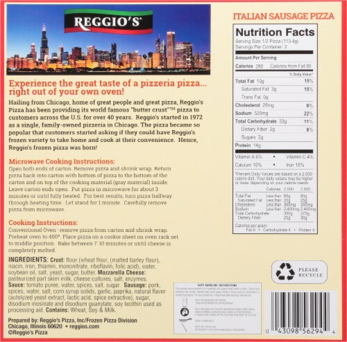 Reggio's Pizza Chicago Style Sausage Pizza Perspective: back