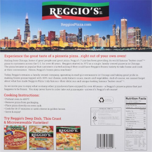 Reggio's Pizza Pepperoni & Sausage Pizza Perspective: back