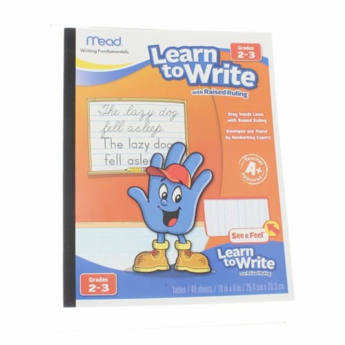 Mead Writing Tablet Raised Ruling Dotted Lines 8 x10  White 48556 Perspective: back