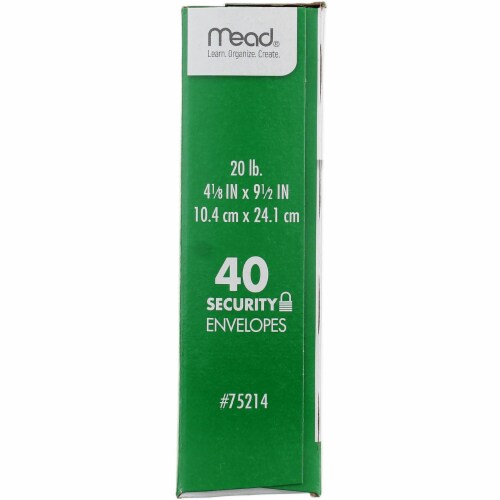 Mead® #10 Security Envelopes - White Perspective: back
