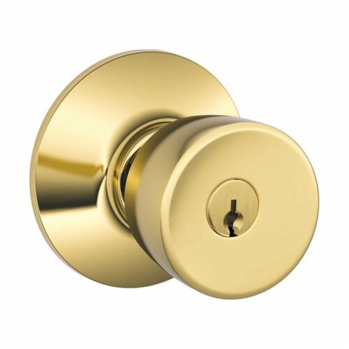 Schlage Bell Bright Brass Entry Lockset ANSI Grade 2 1-3/4 in. Schlage Bell Bright Brass Entry Lockset ANSI Grade 2 1-3/4 in.