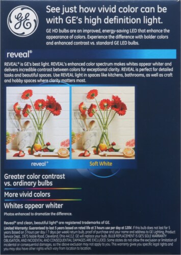 GE Reveal 13 Watt (Replaces 65 Watt) BR40 HD LED Light Bulb Perspective: back