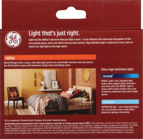 GE Relax 4.5-Watt (40-Watt) Globe G25 LED Light Bulbs Perspective: back