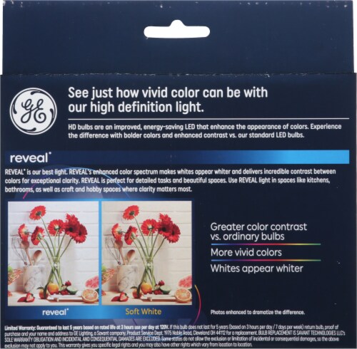 GE Reveal® HD+ Light 4.5-Watt (40-Watt) G25 LED Light Bulbs Perspective: back
