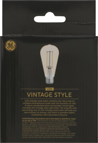 GE LED Vintage Style Light Bulbs Perspective: back