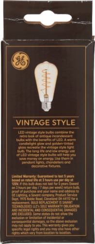 GE Medium Base Vintage Style LED Light Bulb Perspective: back