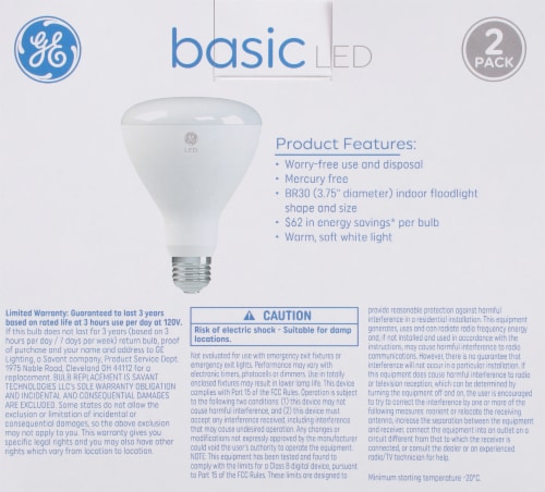 GE LED 700 Lumens Light Bulb Perspective: back