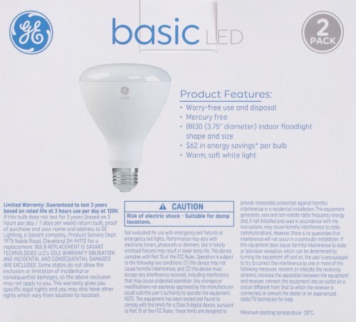 GE LED 700 Lumens Light Bulb Perspective: back