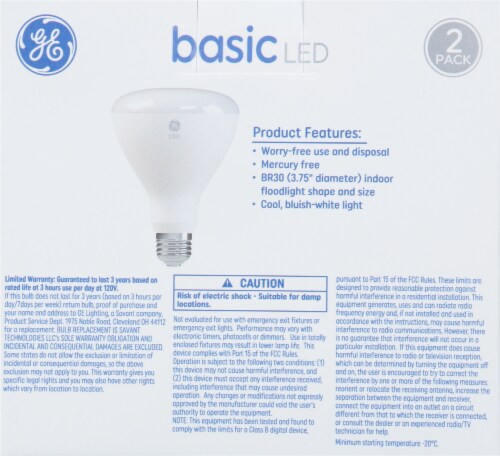 GE LED Indoor Floodlight Light Bulb Perspective: back