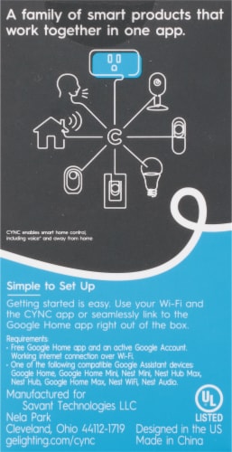 Cync™ by GE On/Off Smart Plug Perspective: back