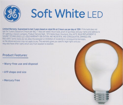 GE Soft White 75 Watt LED Light Bulbs Perspective: back