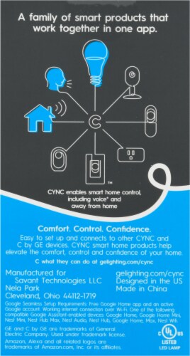 GE Cync™ Soft White Direct Connect Smart Bulb Perspective: back