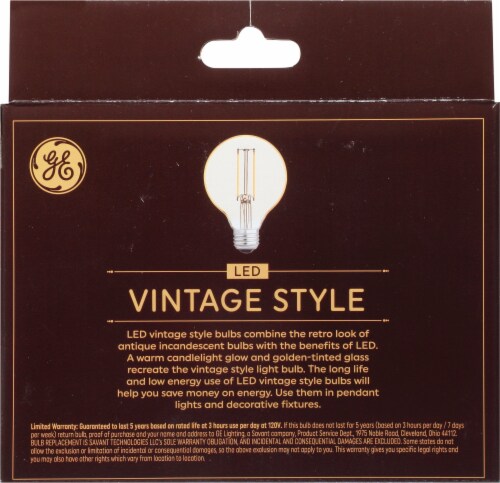 GE Vintage Style Warm Candle Light Bulbs Perspective: back