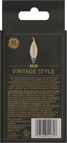 GE 60-Watt LED Vintage Light Bulbs Perspective: back