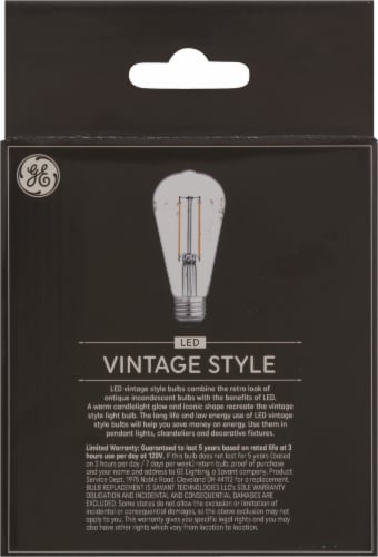 GE Lighting LED Vintage Style Clear Glass Warm Candle Light 60W Perspective: back