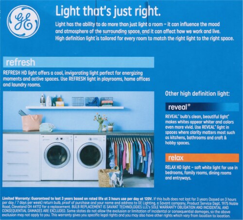 GE Refresh LED Energetic Daylight Lightbulbs Perspective: back